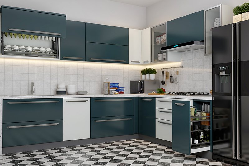 Acrylic kitchen which is high gloss look and affordable