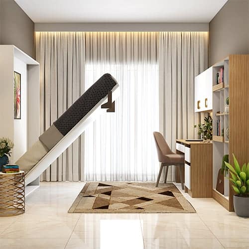 Best Interior designers in Kolkata designed a space-saving murphy bed
