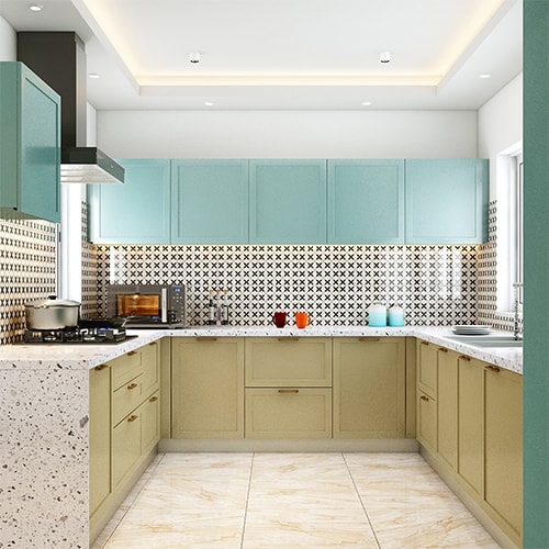 Interior designers in Kolkata designed a u-shaped modular kitchen