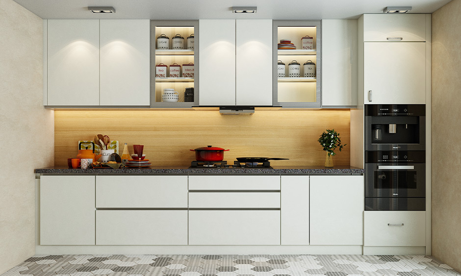 Elegant kitchen with smart built-in appliances highlighting 2025 trends for a sleek, functional space