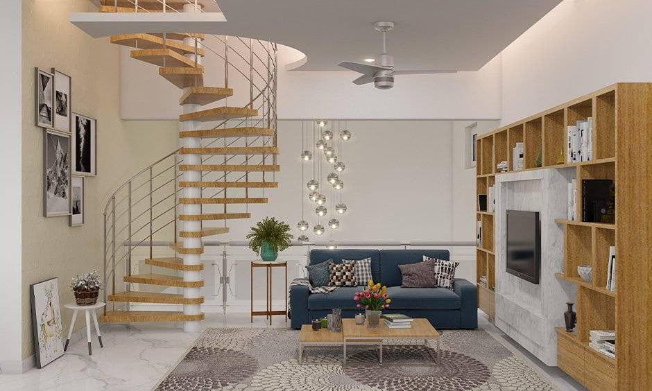 Cost of living room interior design in India: Basic INR 20K-50K, Premium INR 75K-1L.