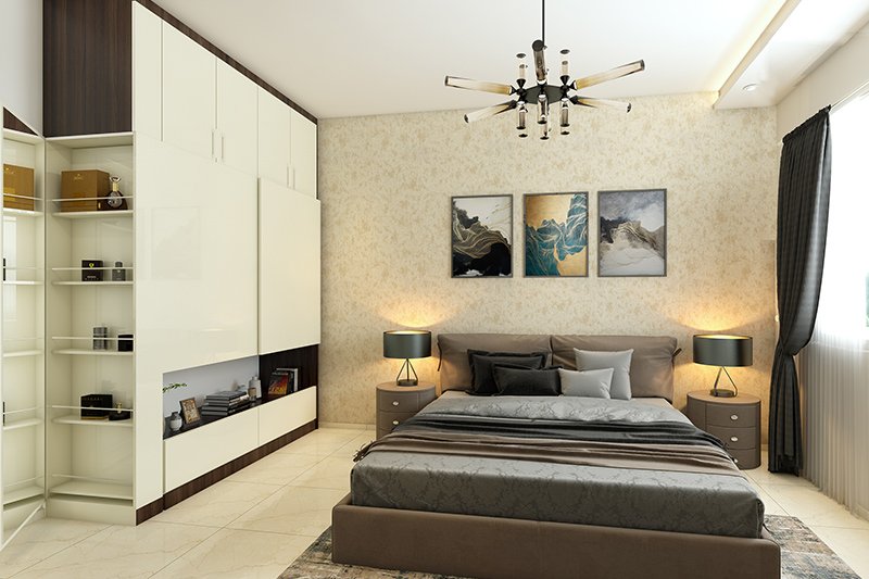 Modern wardrobe designs for bedroom with a lot of storage inside the wardrobe