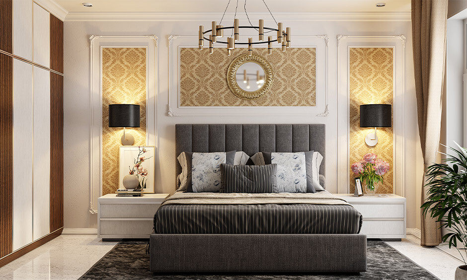 Pop simple design for bedroom enhances the space