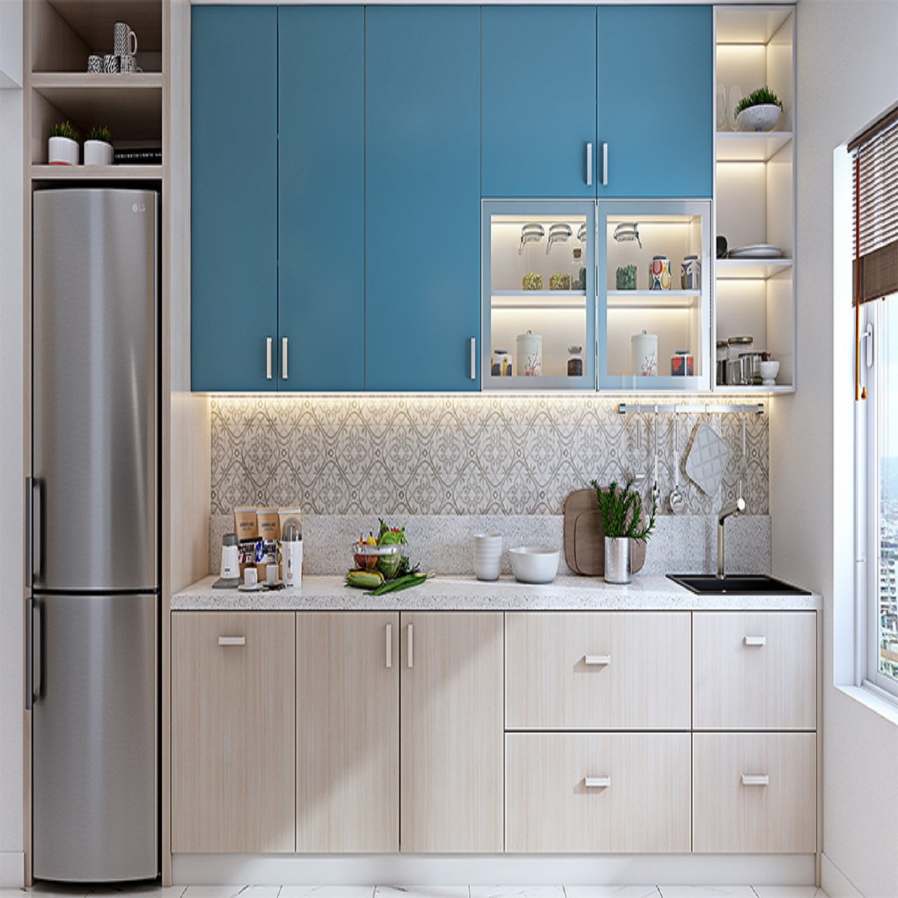 Straight layout modular kitchen design