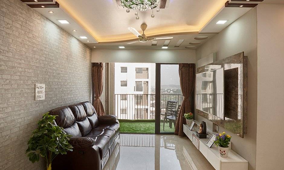 Living room designed by best interior design firms in bangalore